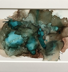 Blue Green Alcohol Ink Framed
